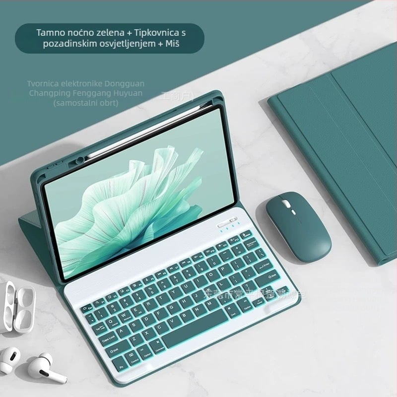 Kućište za tablet s podsvijetljenom Bluetooth tipkovnicom i pretincem za olovku, kompatibilno s Huawei MatePad SE11/11.5S, težina 0.75 kg, dužina napojnog kabela 0.3 m