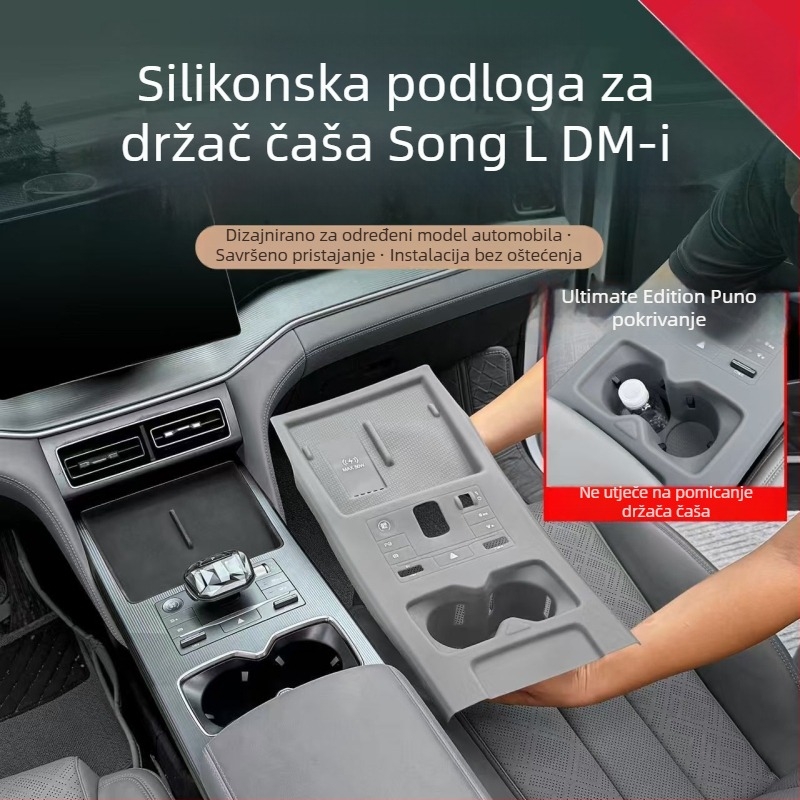 Silikonska podloga za središnju konzolu BYD Song LDMI s bežičnim punjenjem, zaštitna podloga i podloga za čašu – dodaci za unutrašnjost automobila