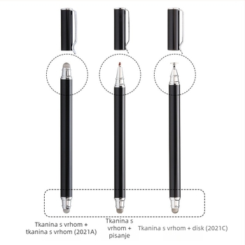 Tawecol metalni kapacitativni stilus s vodljivim diskom od platna – kompatibilan s Androidom i iOS-om, univerzalna dodirna olovka za mobitele i tablete