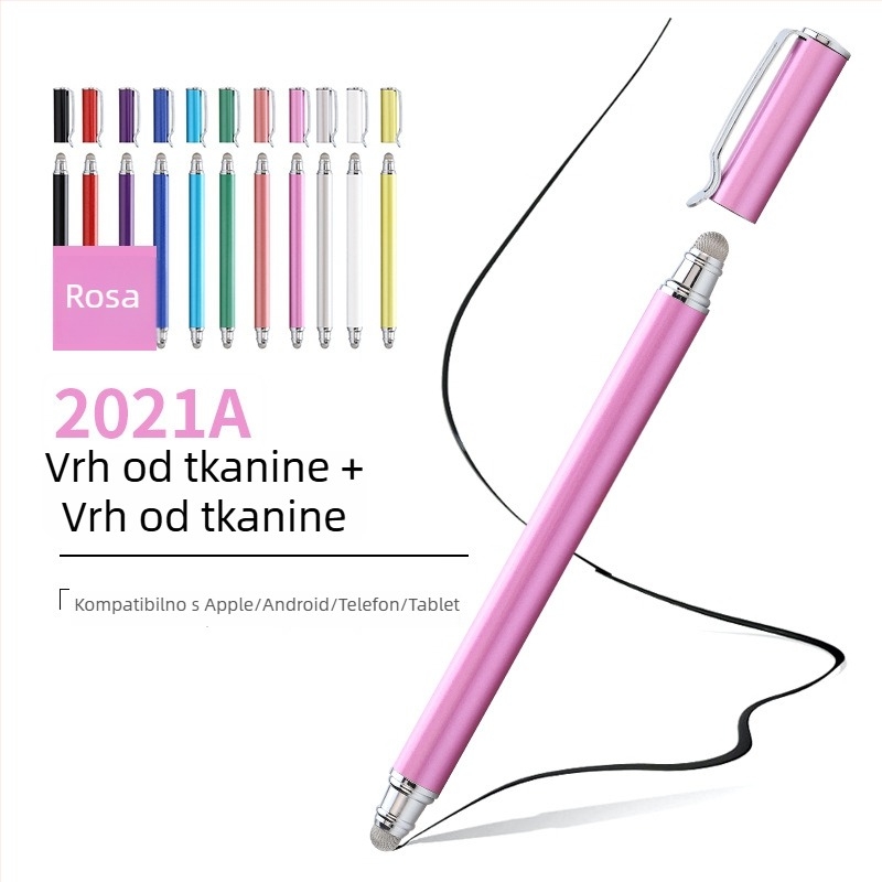 Tawecol metalni kapacitativni stilus s vodljivim diskom od platna – kompatibilan s Androidom i iOS-om, univerzalna dodirna olovka za mobitele i tablete