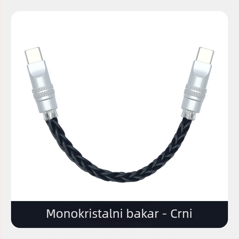 Kabel za podatke s pletenim osmerostrukim bakrenim vlaknima sa srebrnim premazom, za iPhone 16, Mate70, tablete i prijenosna računala – brzo punjenje