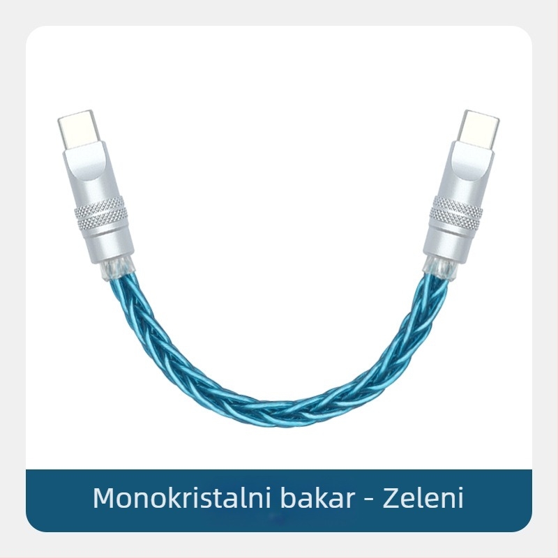 Kabel za podatke s pletenim osmerostrukim bakrenim vlaknima sa srebrnim premazom, za iPhone 16, Mate70, tablete i prijenosna računala – brzo punjenje