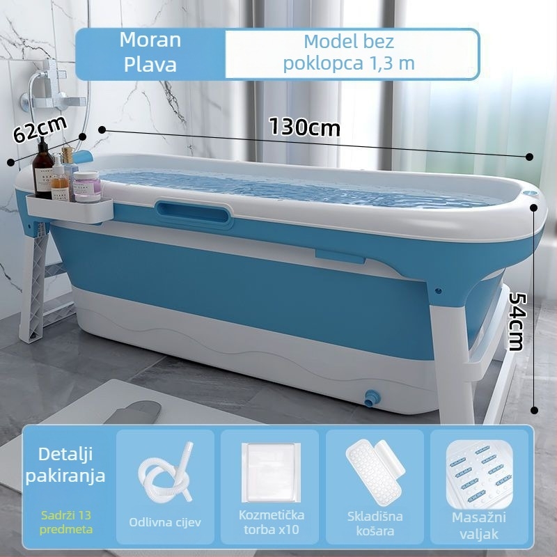 Sklopiva kada za odrasle, kućna upotreba, plastična konstrukcija, parno kupanje cijelog tijela, sjedenje/ležanje (Materijal: plastika; Namjena: odrasli; Kućna uporaba; Sklopiva)