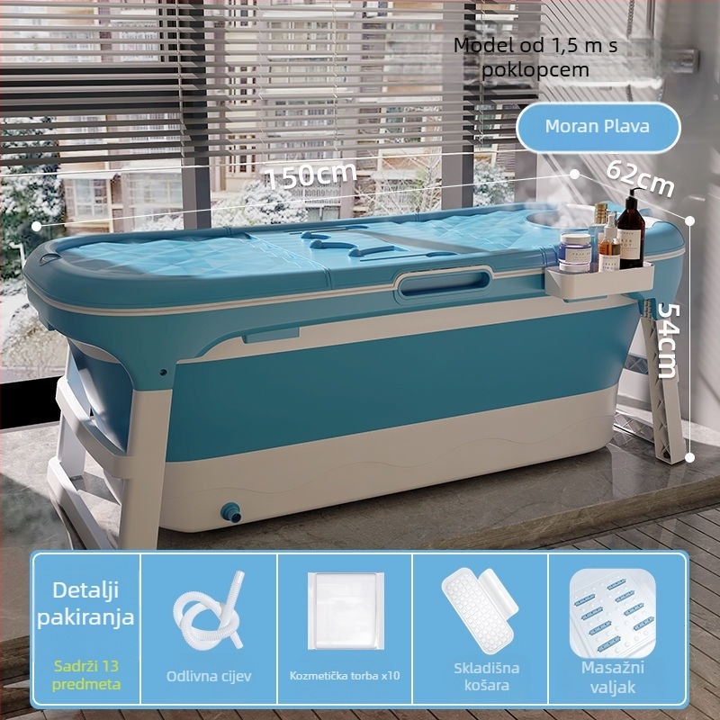 Sklopiva kada za odrasle, kućna upotreba, plastična konstrukcija, parno kupanje cijelog tijela, sjedenje/ležanje (Materijal: plastika; Namjena: odrasli; Kućna uporaba; Sklopiva)