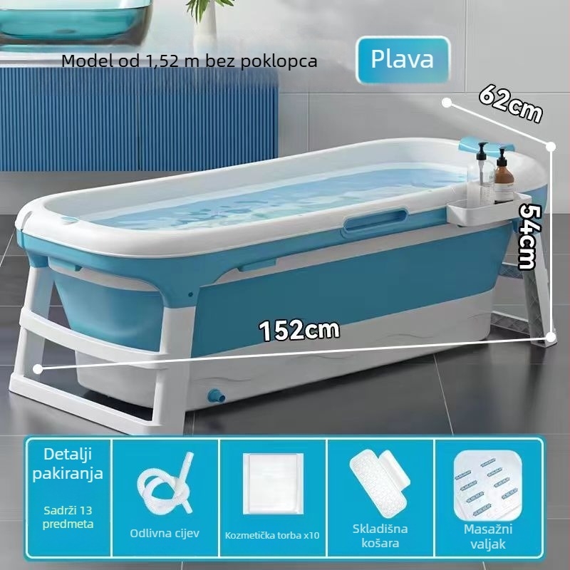 Sklopiva kada za odrasle, kućna upotreba, plastična konstrukcija, parno kupanje cijelog tijela, sjedenje/ležanje (Materijal: plastika; Namjena: odrasli; Kućna uporaba; Sklopiva)