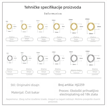 DIY spojni prsten za nakit s otvorenom petljom – bakar, elektroplatiniranje, Xin Hongtai, proljeće 2025
