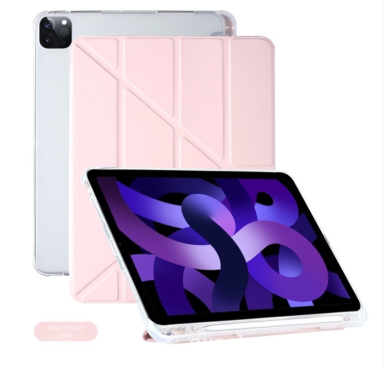 Zaštitna futrola s Y-presavijanjem za iPad 10.9, iPad Air 5, 10.2 iPad Pro 12.9 – TPU donji kućište i kožna futrola s utorom za olovku