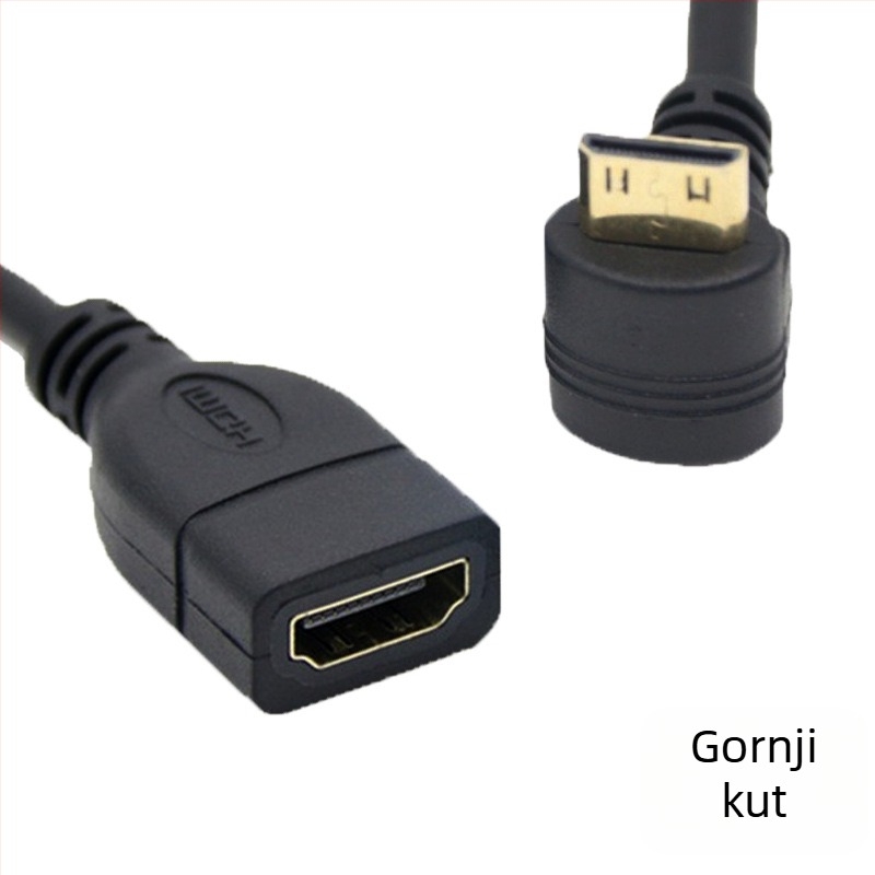 90° nagnuti Micro HDMI na HDMI ženski adapter kabel za tablete