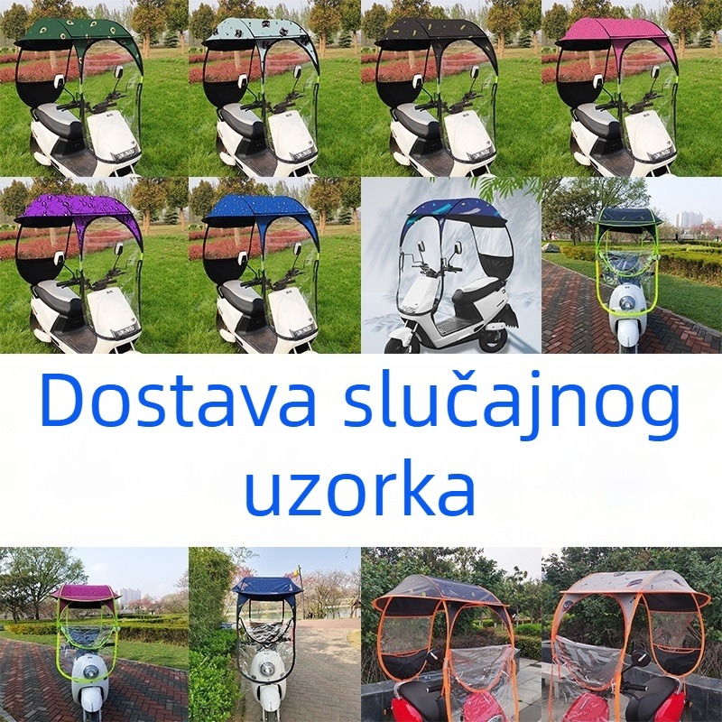 Kišni nadstrešak za električna vozila: za električna bicikla i skutere, 14 rebara od vlaknastog stakla, TPE tkanina, ručno otvaranje, UPF 30+