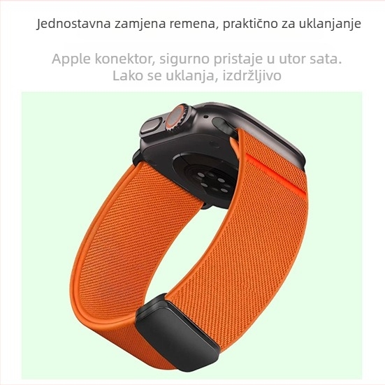Najlonski pleteni kaiš za Apple Watch, 22 mm, magnetska kopča, kompatibilan sa S10