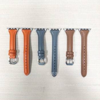 Remen za Apple Watch - uzorak krave, prava koža, minimalistički stil, kopča s iglom, duljine 123/93 mm