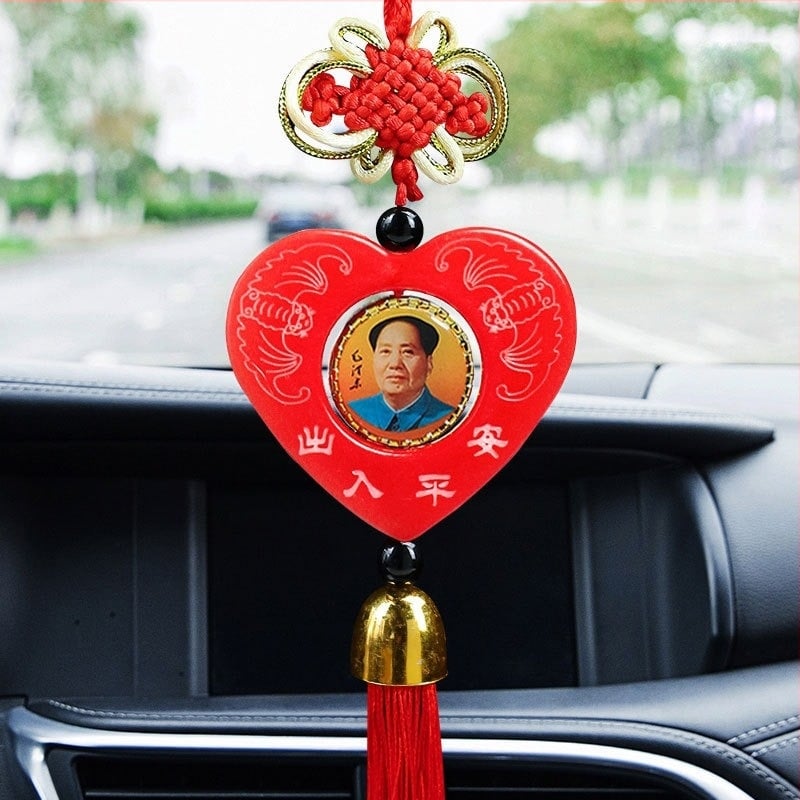 Auto privjesak s kineskim čvorom, Mao motiv i Guanyin, smola, tradicionalni kineski stil, unutarnja dekoracija