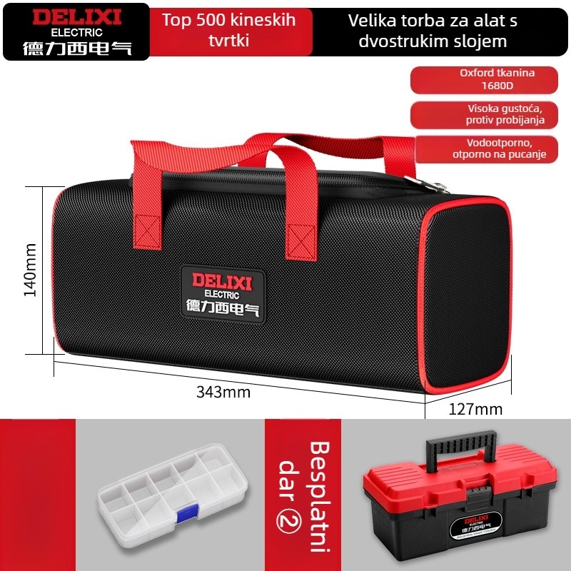 Platnena torba za alate za električare — čvrsta i izdržljiva, višenamjenska prijenosna torba za popravke i drvnu obradu