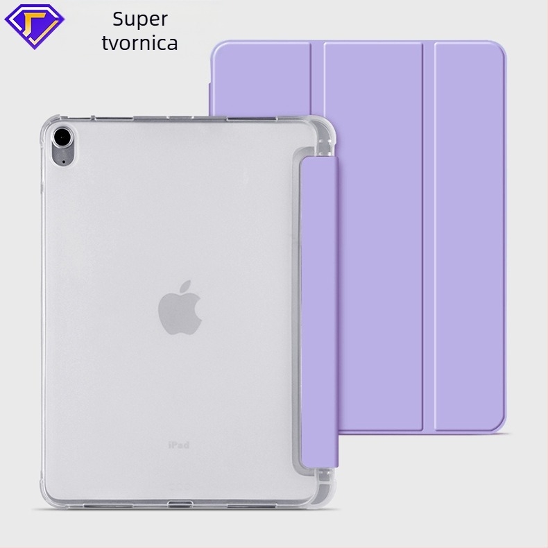 Kućište za iPad Pro 11 inča s pretincom za olovku, poluprozirno matno donje dno, prozirni TPU rubovi, potpuno pokriće