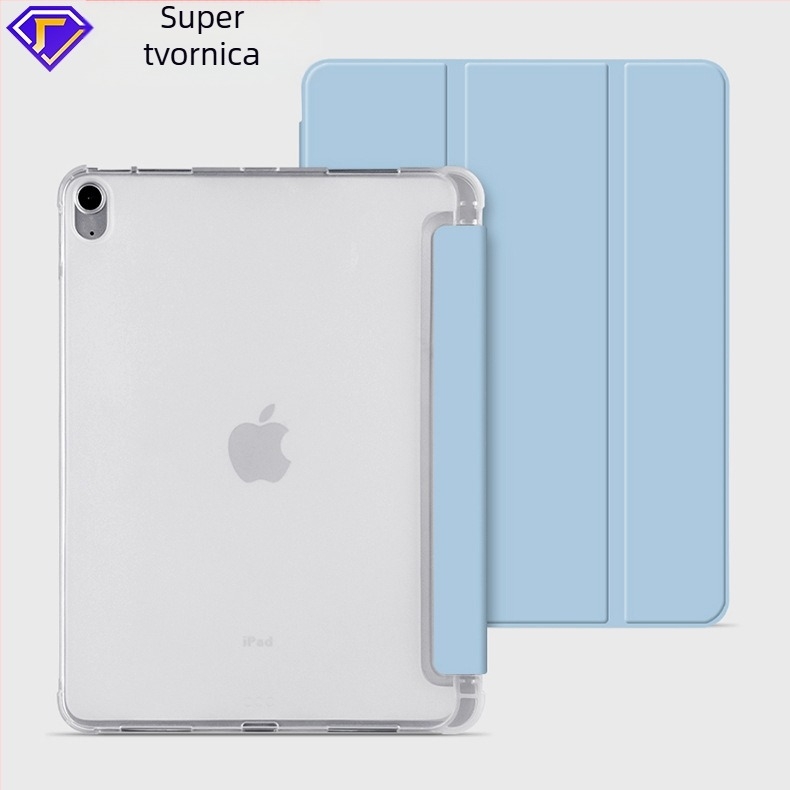 Kućište za iPad Pro 11 inča s pretincom za olovku, poluprozirno matno donje dno, prozirni TPU rubovi, potpuno pokriće