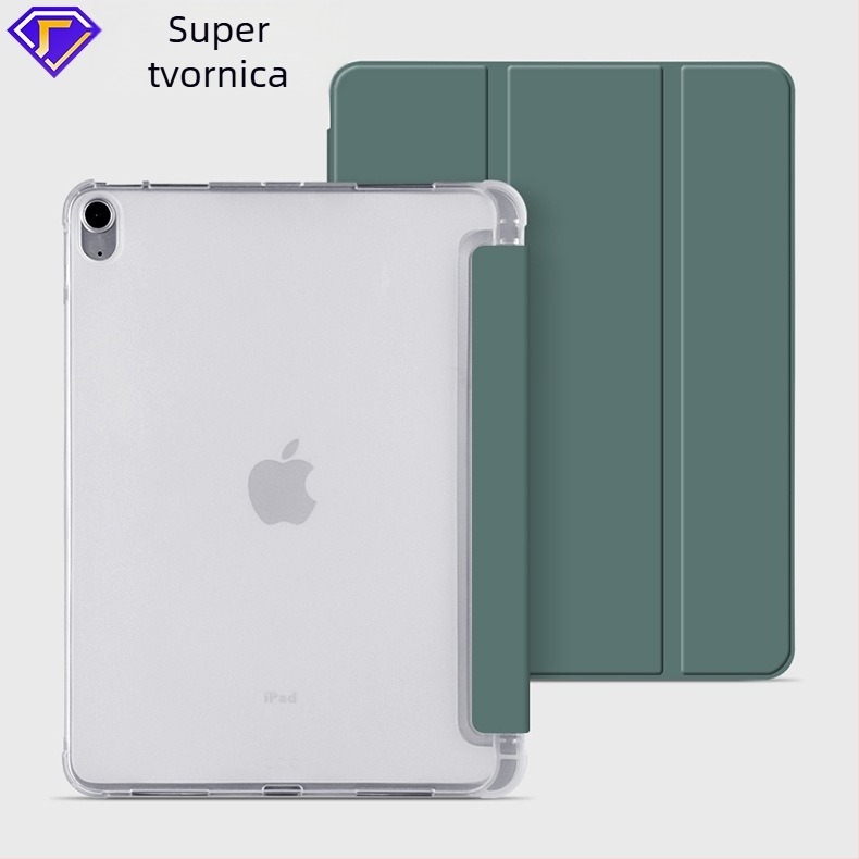 Kućište za iPad Pro 11 inča s pretincom za olovku, poluprozirno matno donje dno, prozirni TPU rubovi, potpuno pokriće