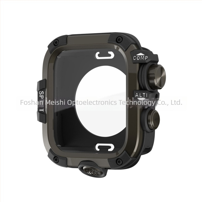 Zaštitna futrola za Apple Watch s kovnim vodootpornim kućištem i integriranim zaštitnim staklom; Kompatibilno s 44/45/46/49 mm; Materijal: PC + kaljeno staklo; Marka: Momeishi; Šifra: SBK-054