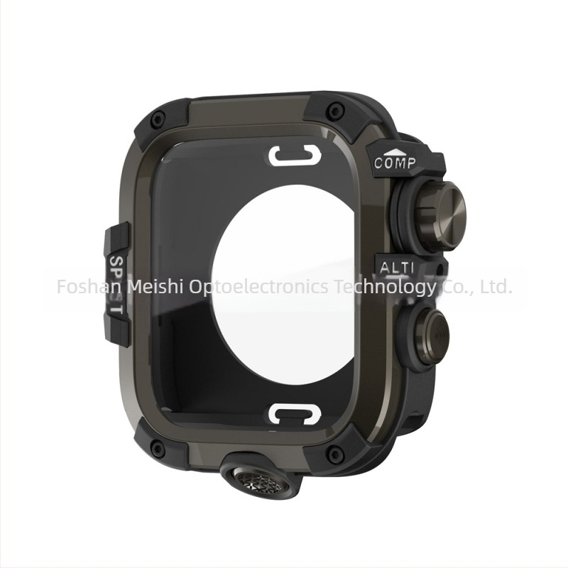 Zaštitna futrola za Apple Watch s kovnim vodootpornim kućištem i integriranim zaštitnim staklom; Kompatibilno s 44/45/46/49 mm; Materijal: PC + kaljeno staklo; Marka: Momeishi; Šifra: SBK-054