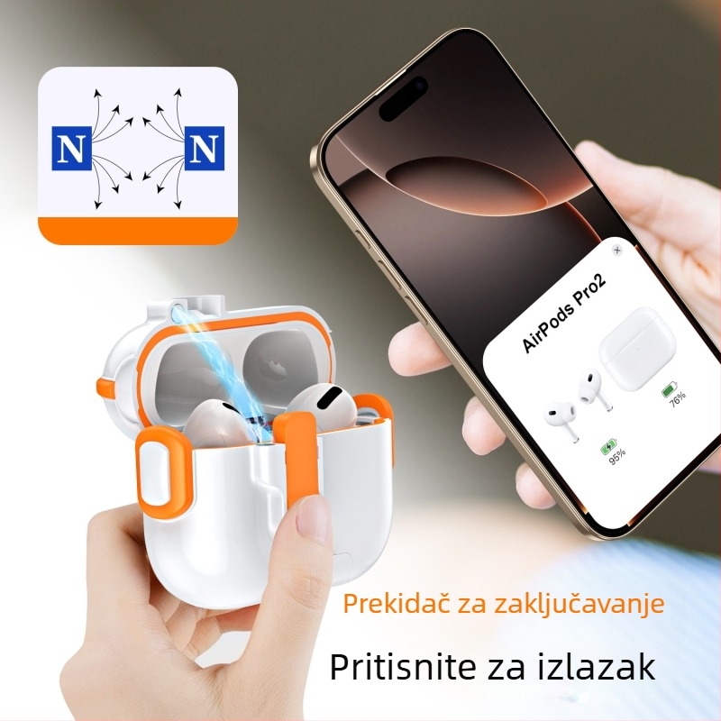 Zaštitna futrola za AirPods Pro 3 sa zaključnim držačem i izklopnim poklopcem, 5. generacija, novi model