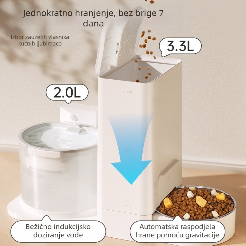 Dispenser vode i hranilica za mačke — sve u jednom, kontrola temperature, bežični dotok vode