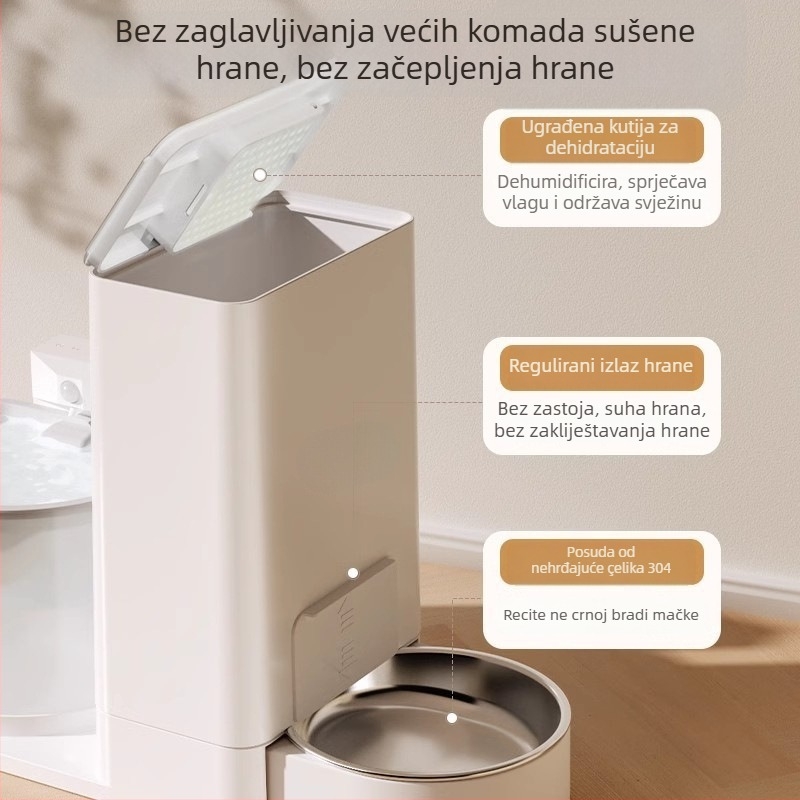 Dispenser vode i hranilica za mačke — sve u jednom, kontrola temperature, bežični dotok vode