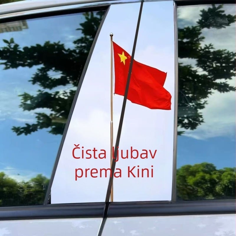Automobilska naljepnica za B-stup, prilagodljiva, patriotski dizajn sa zastavom s pet zvjezdica, karikaturni uzorak, ljepilo za montažu