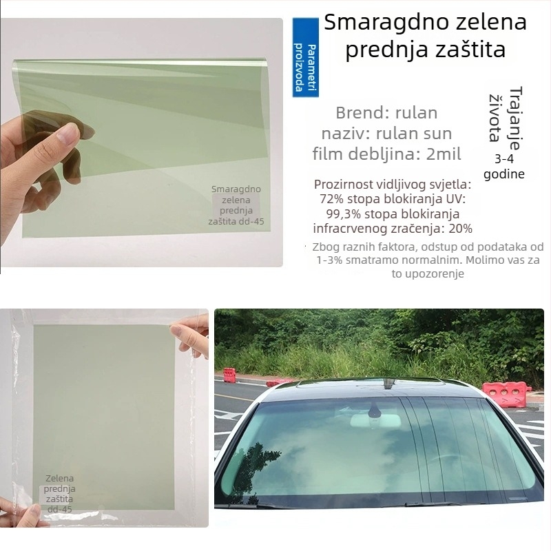 Film za izolaciju topline automobila - PET, prolaz svjetla 5-80%, toplinska izolacija 60%, UV zaštita 99%