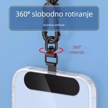 Klip za držač mobitela s 360° rotirajućim metalnim klipom, metal, elektroplakirani, unisex, geometrijski oblik