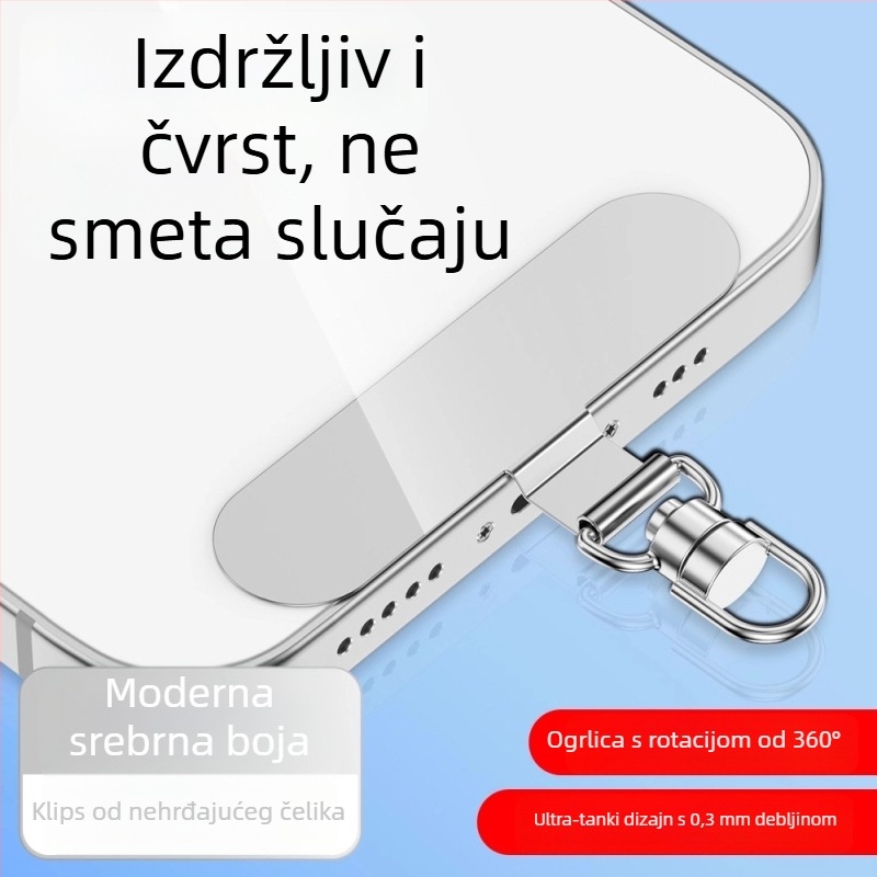 Klip za držač mobitela s 360° rotirajućim metalnim klipom, metal, elektroplakirani, unisex, geometrijski oblik