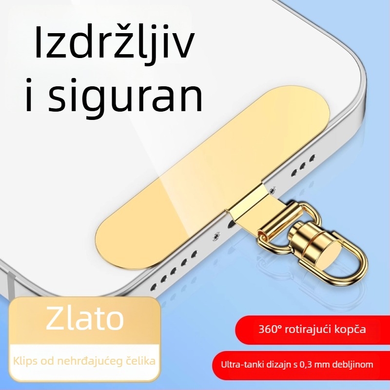 Klip za držač mobitela s 360° rotirajućim metalnim klipom, metal, elektroplakirani, unisex, geometrijski oblik