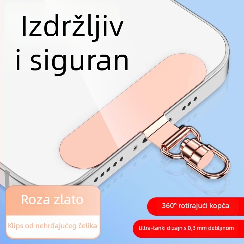 Klip za držač mobitela s 360° rotirajućim metalnim klipom, metal, elektroplakirani, unisex, geometrijski oblik