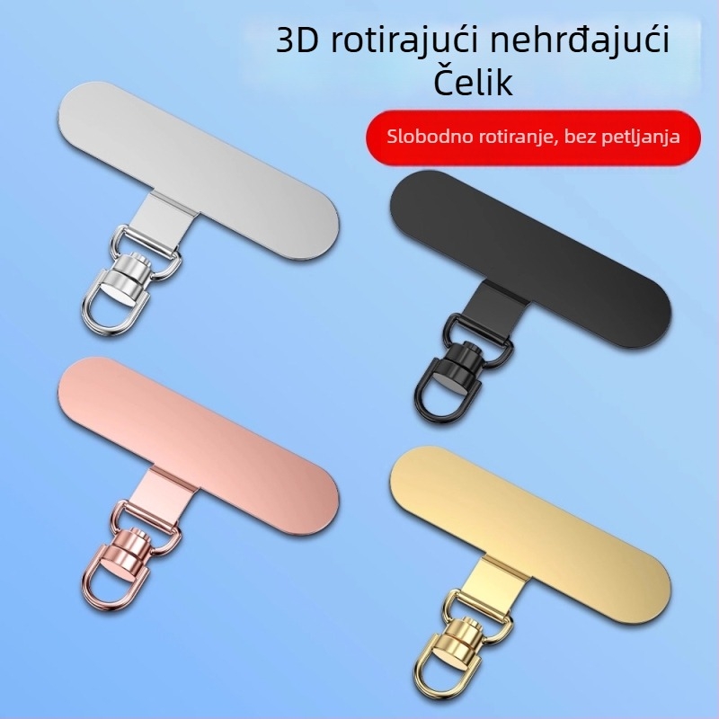 Klip za držač mobitela s 360° rotirajućim metalnim klipom, metal, elektroplakirani, unisex, geometrijski oblik