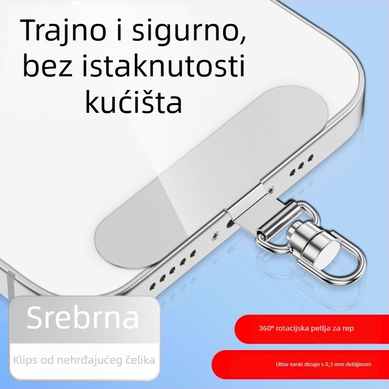 Klip za držač mobitela s 360° rotirajućim metalnim klipom, metal, elektroplakirani, unisex, geometrijski oblik