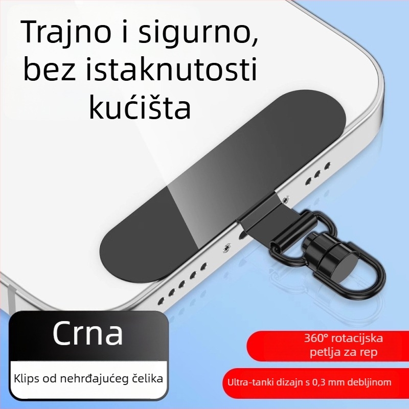 Klip za držač mobitela s 360° rotirajućim metalnim klipom, metal, elektroplakirani, unisex, geometrijski oblik