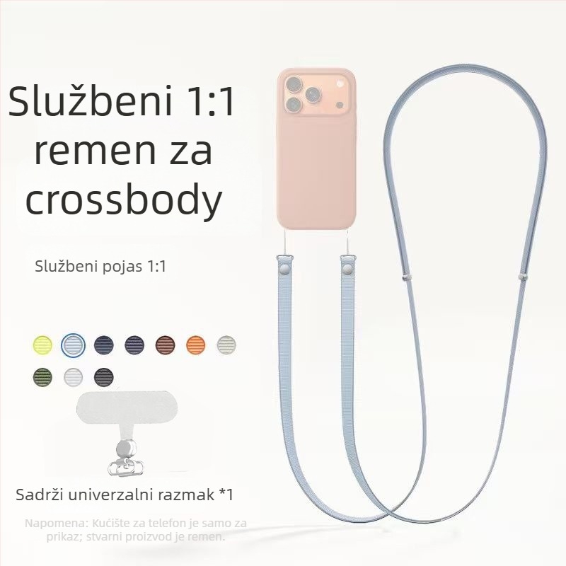 Magnetski crossbody kaiš za iPhone 17, najlonski pleteni kaiš, unisex, prilagodljivo logo, metalna kopča