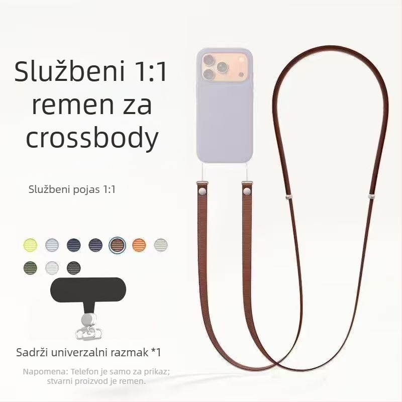 Magnetski crossbody kaiš za iPhone 17, najlonski pleteni kaiš, unisex, prilagodljivo logo, metalna kopča
