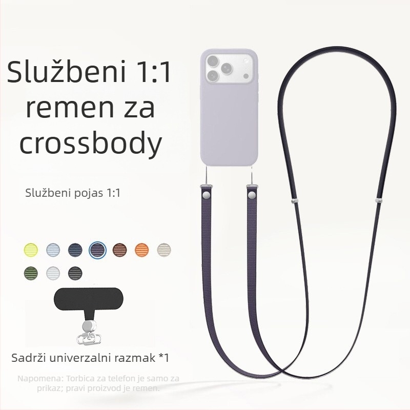 Magnetski crossbody kaiš za iPhone 17, najlonski pleteni kaiš, unisex, prilagodljivo logo, metalna kopča