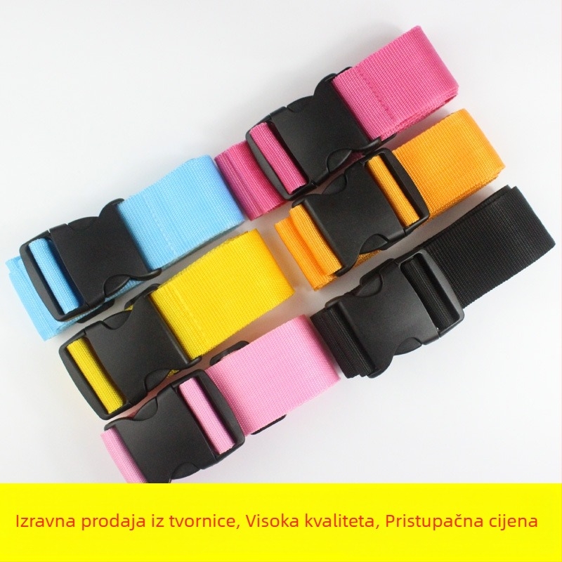 Pojas za pakiranje kofera s visokokvalitetnom PP trakom i POM kopčom; model: jedna riječ; napetost: jaka; namjena: jačanje prtljage; težina: 0,090 kg