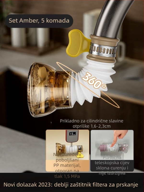 Uređaj protiv prskanja za kuhinjski faucet, plastično tijelo, keramički disk ventil, jedinstveni dizajn, moderan stil