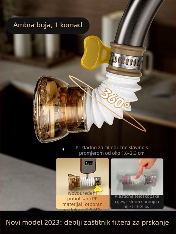 Uređaj protiv prskanja za kuhinjski faucet, plastično tijelo, keramički disk ventil, jedinstveni dizajn, moderan stil