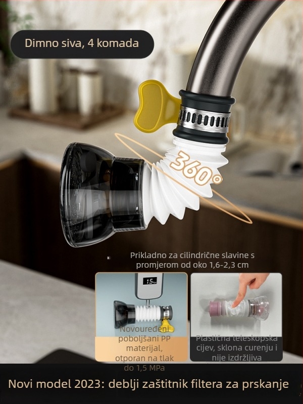 Uređaj protiv prskanja za kuhinjski faucet, plastično tijelo, keramički disk ventil, jedinstveni dizajn, moderan stil