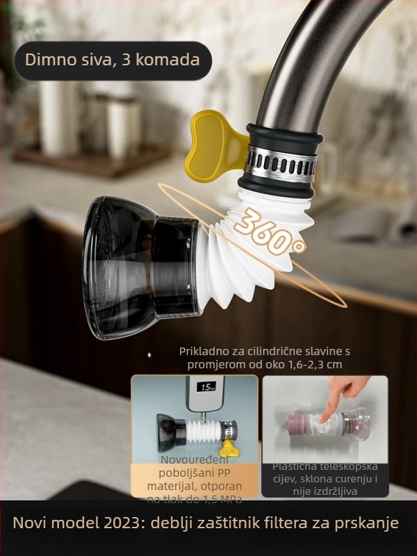 Uređaj protiv prskanja za kuhinjski faucet, plastično tijelo, keramički disk ventil, jedinstveni dizajn, moderan stil