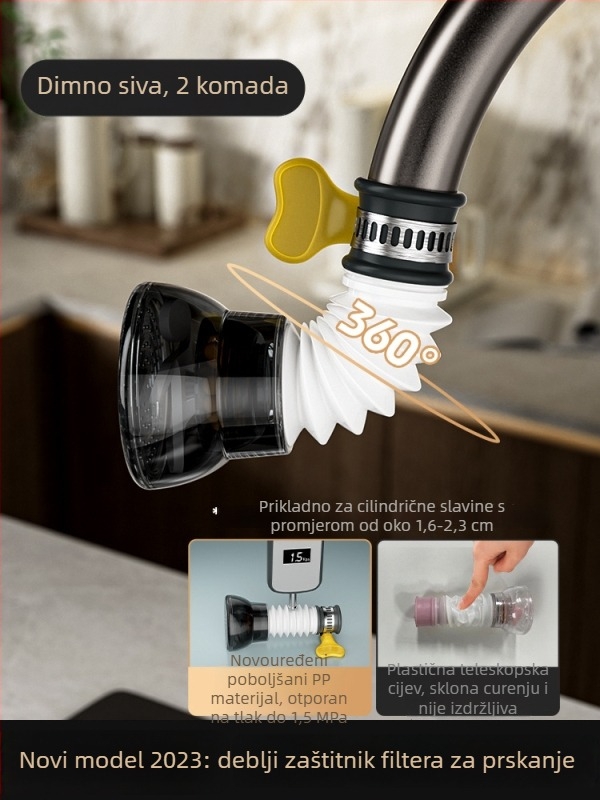 Uređaj protiv prskanja za kuhinjski faucet, plastično tijelo, keramički disk ventil, jedinstveni dizajn, moderan stil