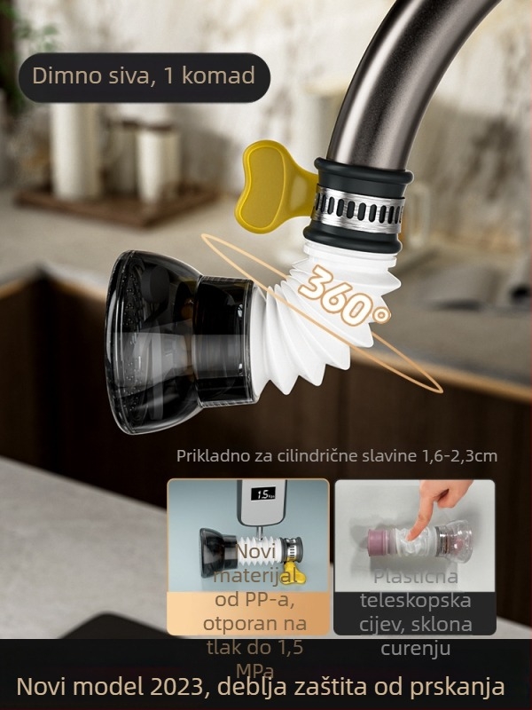 Uređaj protiv prskanja za kuhinjski faucet, plastično tijelo, keramički disk ventil, jedinstveni dizajn, moderan stil