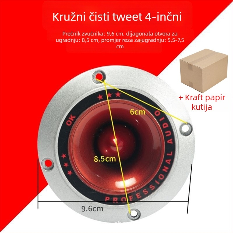 Automobilski bas-horn • model: Bass horn • impedancija: 4 Ω • snaga: 35–300 W • membrana: željezo-bor