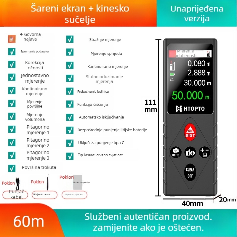 Laserski mjerač udaljenosti – ručni, infracrveni, digitalna ravnala