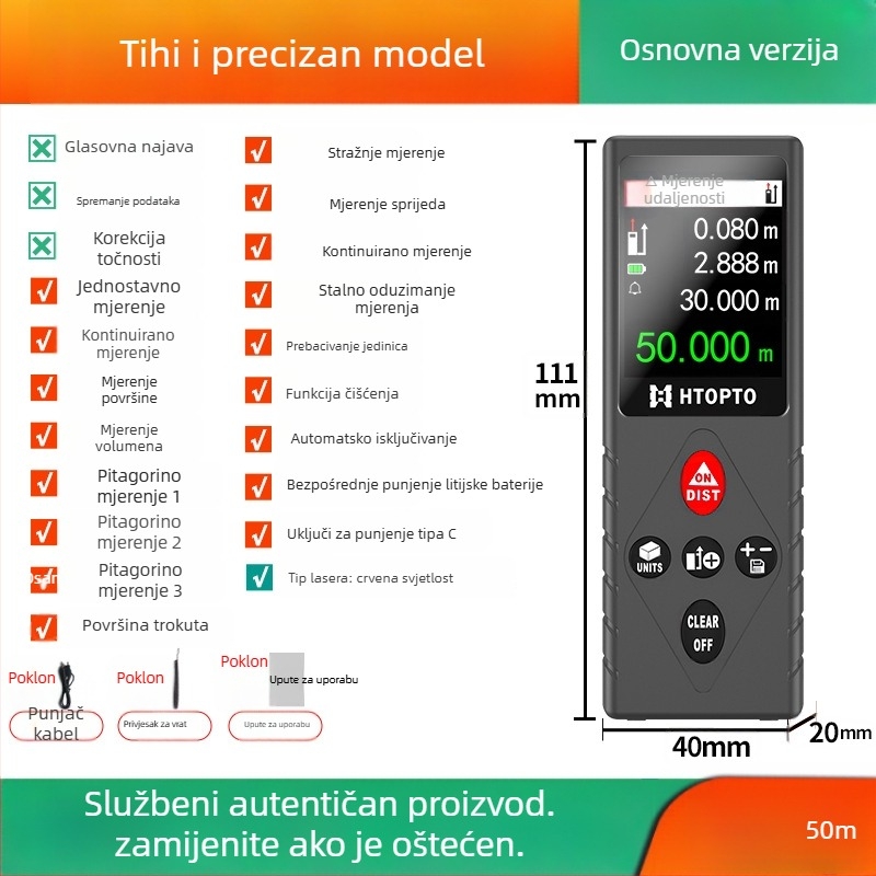 Laserski mjerač udaljenosti – ručni, infracrveni, digitalna ravnala
