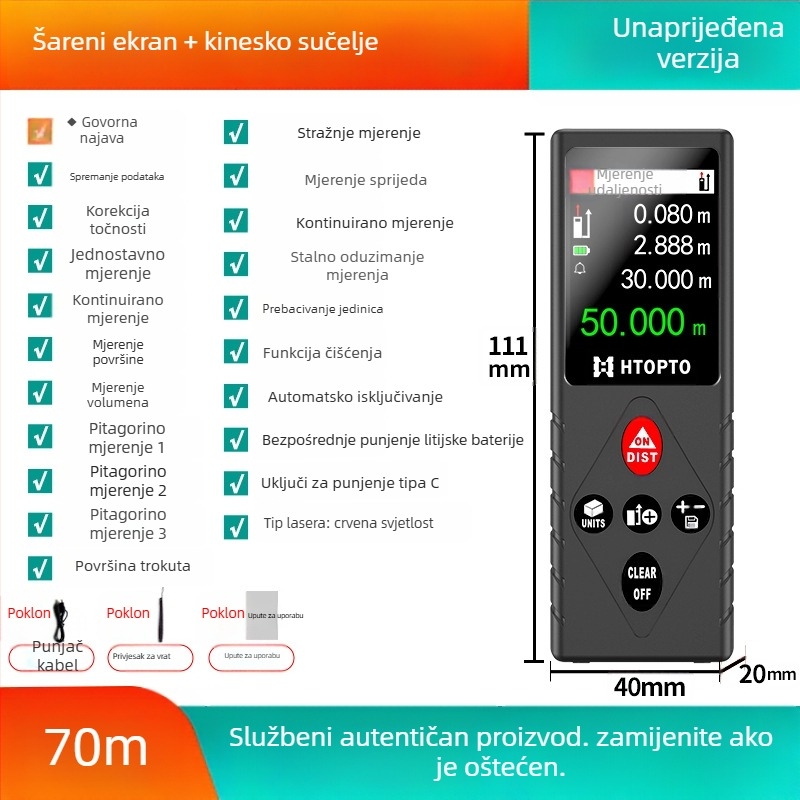 Laserski mjerač udaljenosti – ručni, infracrveni, digitalna ravnala