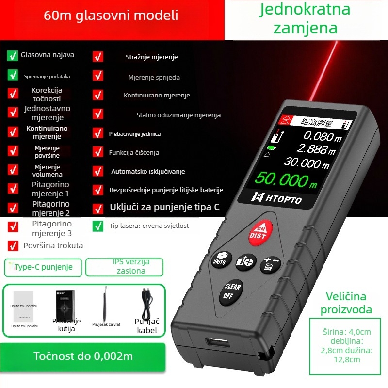 Laserski mjerač udaljenosti – ručni, infracrveni, digitalna ravnala