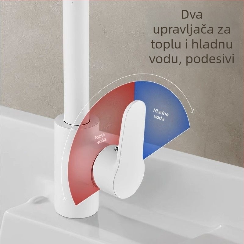 Izvlačni kuhinjski slavina od nehrđajućeg čelika s keramičkim ventilem i završnim slojem pečenog emajla
